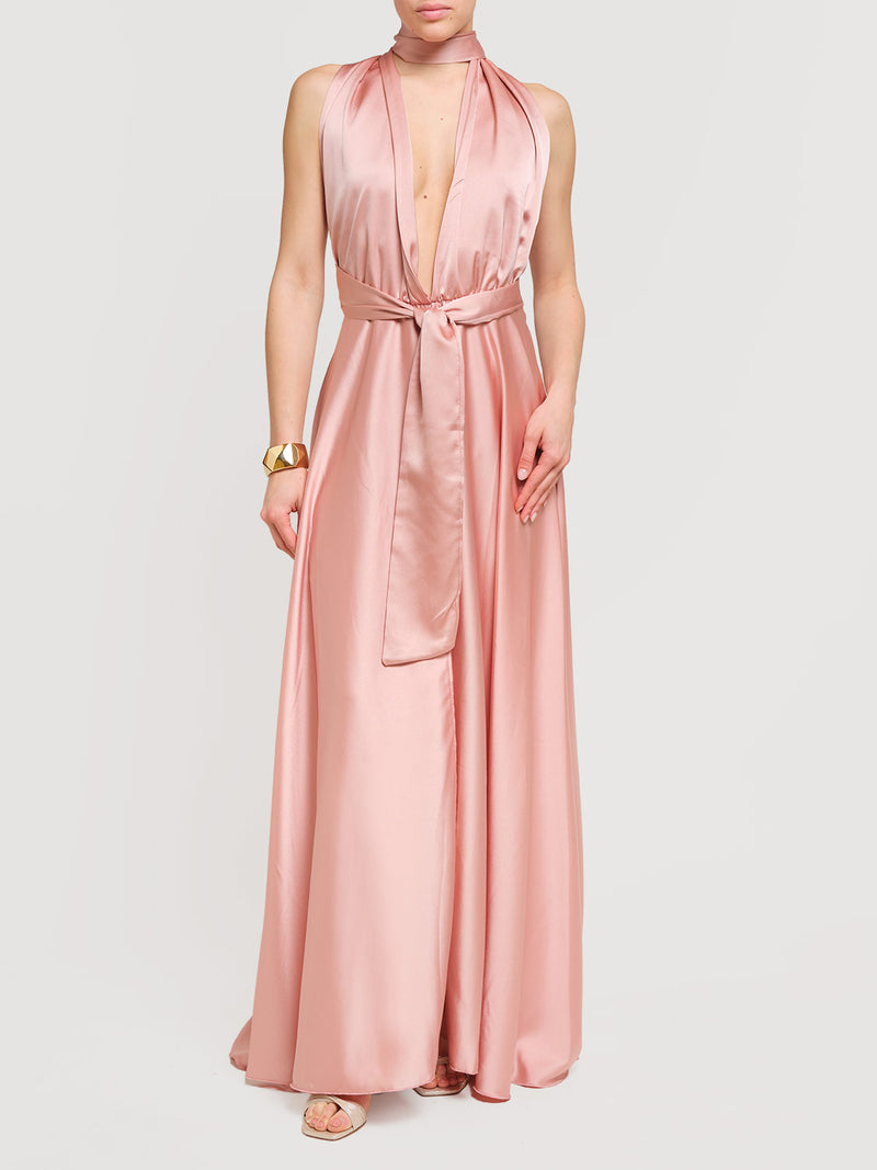 Abito trasformer in raso